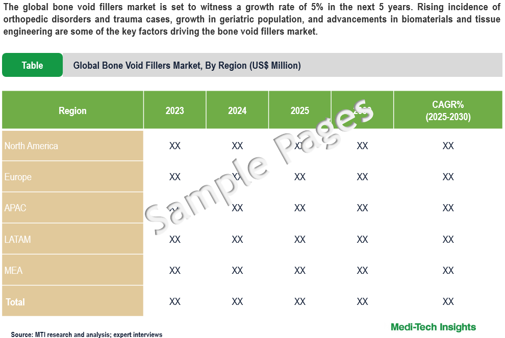 Bone Void Fillers Market - Sample Deliverables