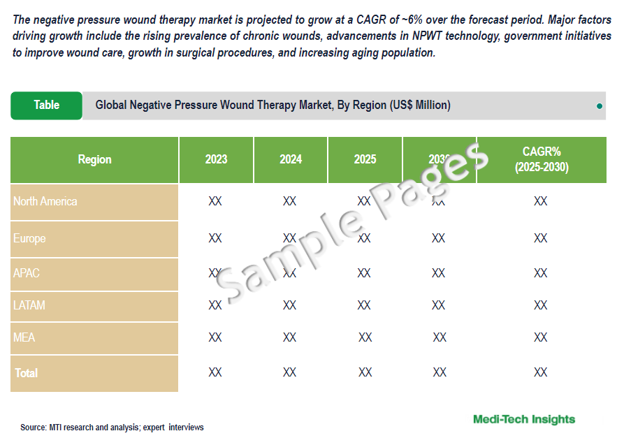 Negative Pressure Wound Therapy Market - Sample Deliverables