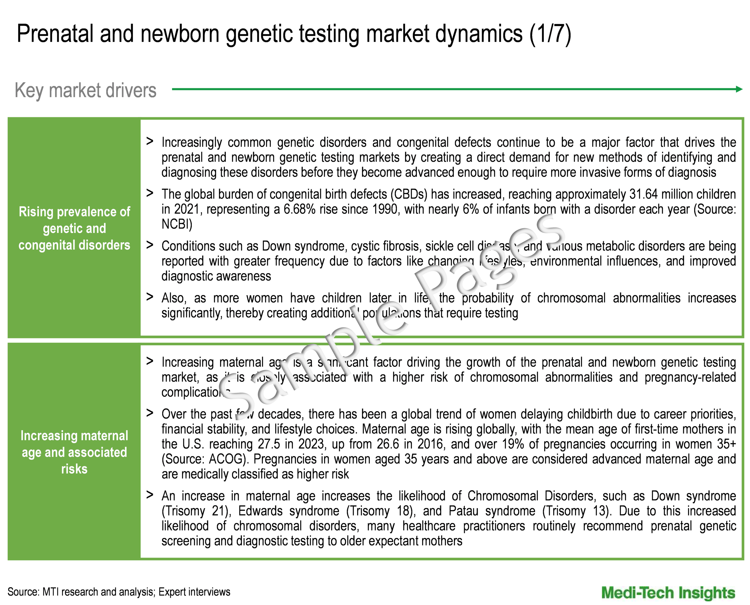 Prenatal and Newborn Genetic Testing Market - Key Drivers